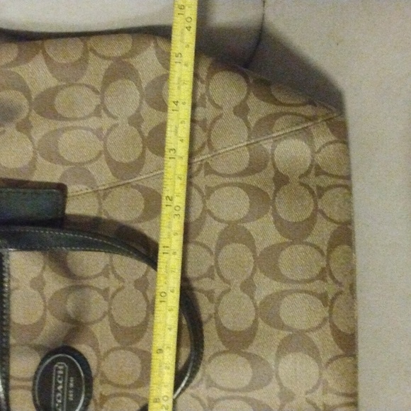 Coach | coated canvas tan brown logo print tote bag - Picture 11 of 12